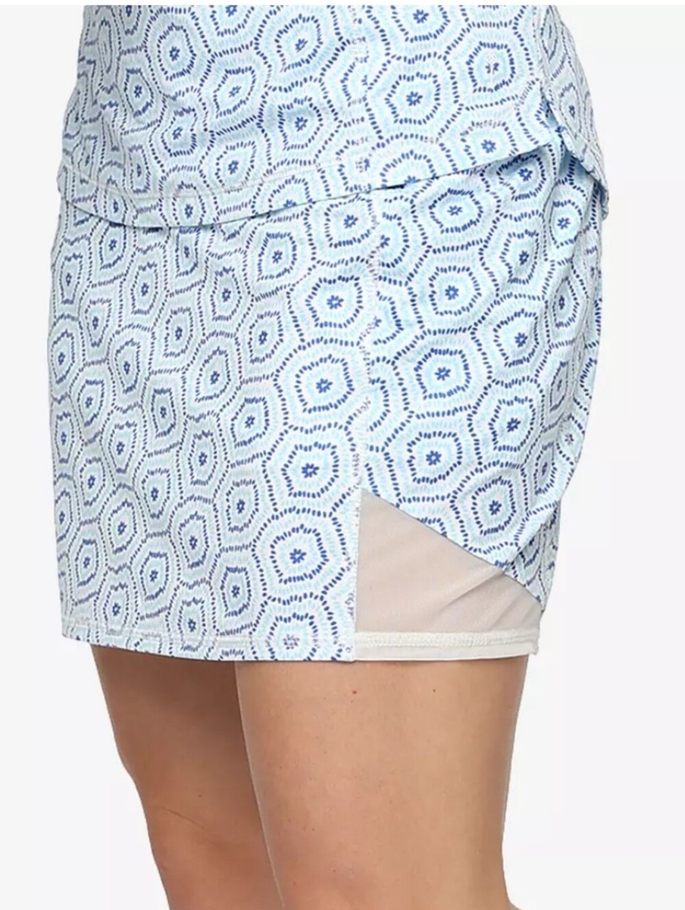Belyn Key Mesh Skort Glacier Burst Geometric Print Tennis Golf Skirt‎ UPF 50+